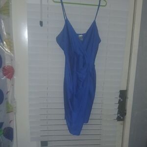 Elegant Asymmetrical Blue Dress